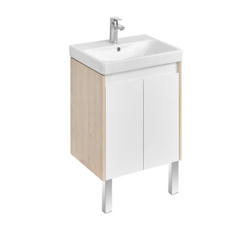 Тумба под раковину Aquaton Сканди Doors 1A278801SDB20 60х50 подвесная цвет белый/коричневый