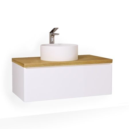 Тумба под раковину Jorno SOLIS SolN.01.100/P/W/JR 100х50 подвесная цвет белый