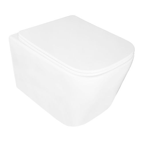 Унитаз подвесной Loranto Delphi 91343 белый с сиденьем микролифт безободковый душевой смыв