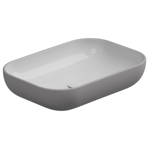 Раковина керамическая GSG Ceramic Design Easy EALAVRE60BI000/038 60х40 накладная цвет белый/серый без отверстий под смеситель