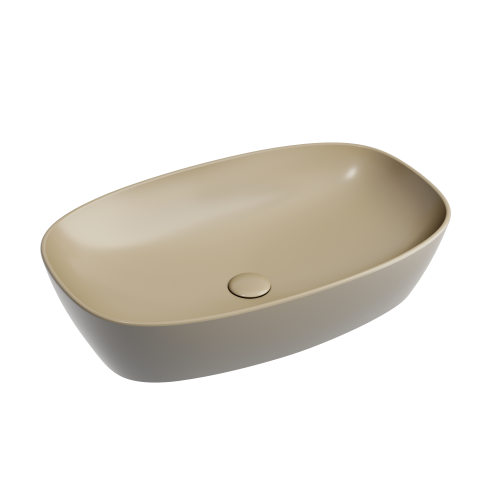 Раковина из сантехнического фарфора Ceramica Nova ELEMENT CN6049MC 60х40 накладная цвет коричневый без отверстий под смеситель