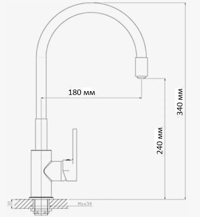 Смеситель для кухни D-Lin D155308-5 на мойку хром/зеленый - фото 2