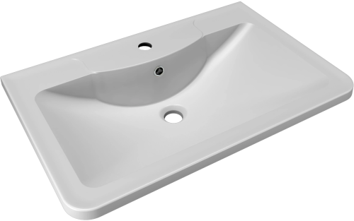 Раковина из искусственного камня Florentina Аллегро 700 10.020.00700.001 70х50 накладная цвет белый 1 отверстие под смеситель