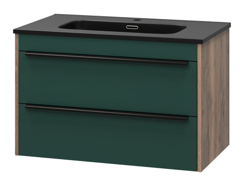 Тумба под раковину Brevita Greenwood GRE-09080-0802Я 80х50 подвесная цвет зеленый/коричневый