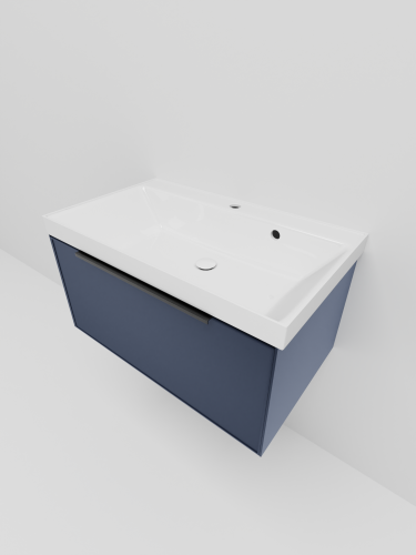 Тумба с раковиной La Fenice SIMPLA NFNC-01-SIM-BG-80-3-80 80х50 подвесная цвет синий