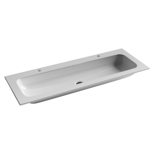 Раковина из сантехнического фарфора Ceramica Nova GRACE CN7016 120х50 накладная цвет белый 2 отверстия под смеситель