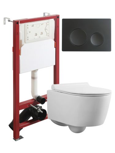 Комплект унитаз с инсталляцией и клавишей смыва Agger ATI05100+APB144
