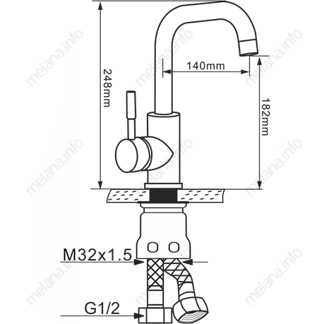 Смеситель для кухни Melana 6102 на мойку - фото 2