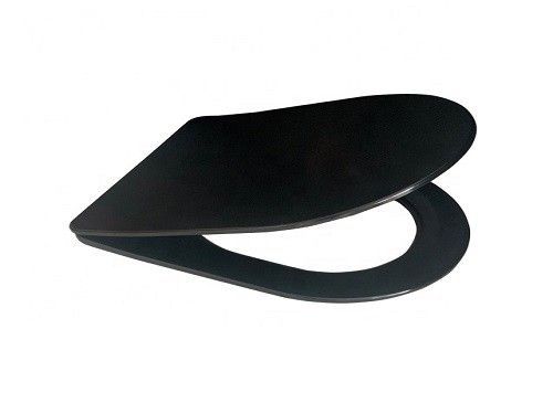 Унитаз подвесной CeramaLux B2330B черный с сиденьем микролифт каскадный смыв - фото 2