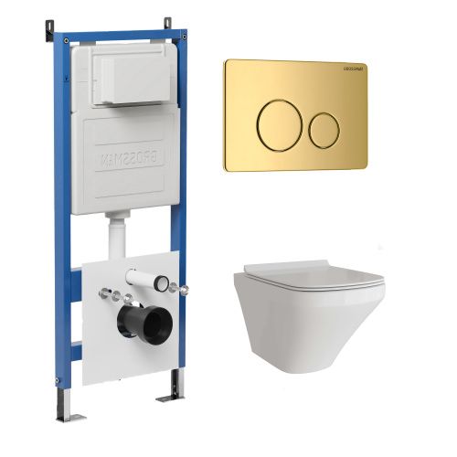 Инсталляция + кнопка смыва + унитаз Grossman Style 97.4440S.05.30M