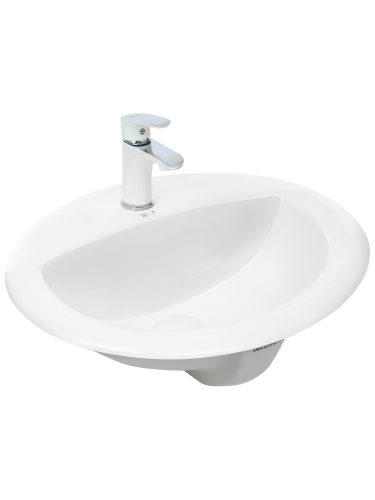 Раковина из сантехнического фаянса WeltWasser WW SK 10000004604 40 см встраиваемая цвет белый 1 отверстие под смеситель