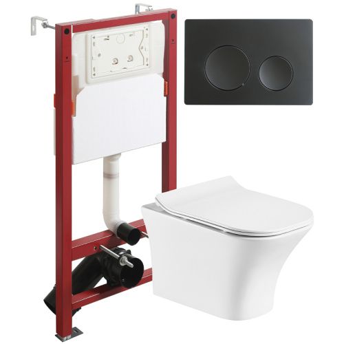 Комплект унитаз с инсталляцией и клавишей смыва Orange CI02-100W+APB144