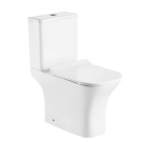 Унитаз-компакт напольный с бачком WesnaArt Kubus 103-KUB13 белый с сиденьем микролифт безободковый каскадный смыв