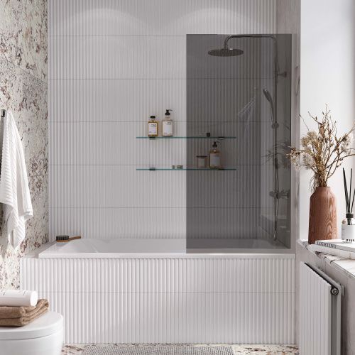 Душевая шторка Reflexion Fix RX14070TСR-12 70x140 стекло тонированое профиль хром ориентация универсальная