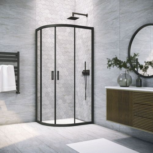 Душевой уголок Vegas-Glass ZS-F TUR+NOVO ZS-F NOVO h2000 120*110 02М crystalvision 120х110 стекло прозрачное профиль черный без поддона