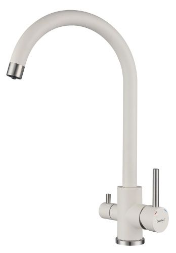 Смеситель для кухни Granfest QUARZ Z-5420 белый на мойку белый