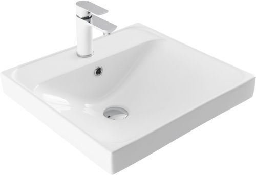 Раковина керамическая Aquanet Flash 00333265 50х50 полувстраиваемая цвет белый 1 отверстие под смеситель