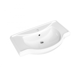 Раковина из сантехнического фаянса СанТа Classic80 80х50 накладная цвет белый