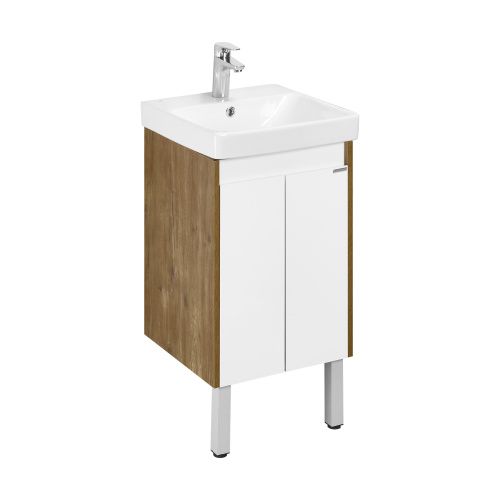 Тумба под раковину Aquaton Сканди Doors 1A278701SDZ90 50х50 подвесная цвет белый/коричневый