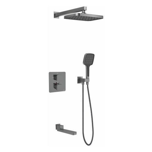 Душевая система Rose R1595T встраиваемая в стену цвет серый с термостатом