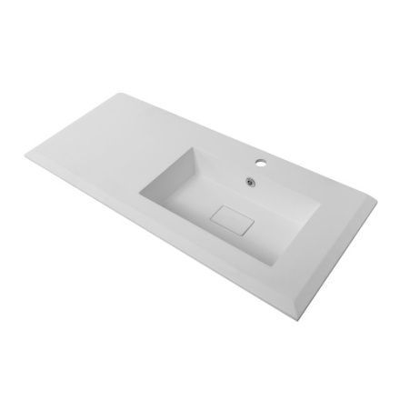 Раковина из искусственного камня Cezares 50214 100х50 подвесная цвет белый 1 отверстие под смеситель