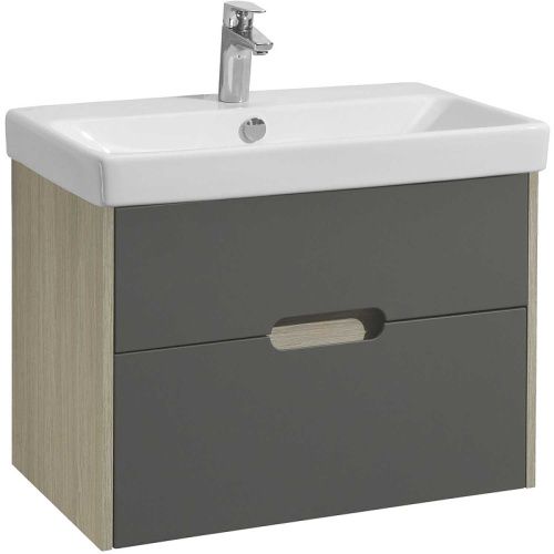 Тумба под раковину Aquaton Оливия 1A254301OLUG0 70х40 подвесная цвет серый/бежевый