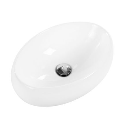 Раковина из сантехнического фаянса BelBagno BB1085 50х30 накладная цвет белый без отверстий под смеситель