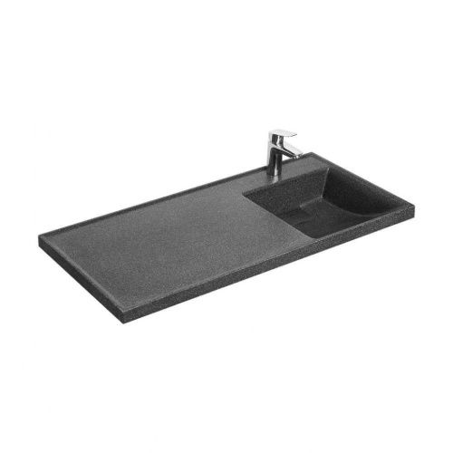 Раковина из искусственного камня Aquaton Лондри 1A72223KLH21R 110 см подвесная цвет серый 1 отверстие под смеситель