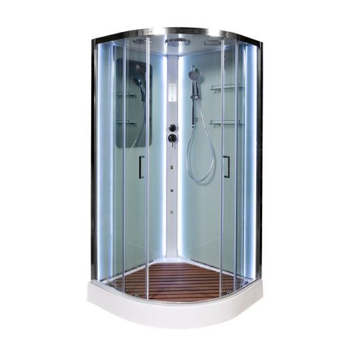 Душевая кабина AvaCan A09LED+GM 90х90 четверть круга с крышей ориентация универсальная