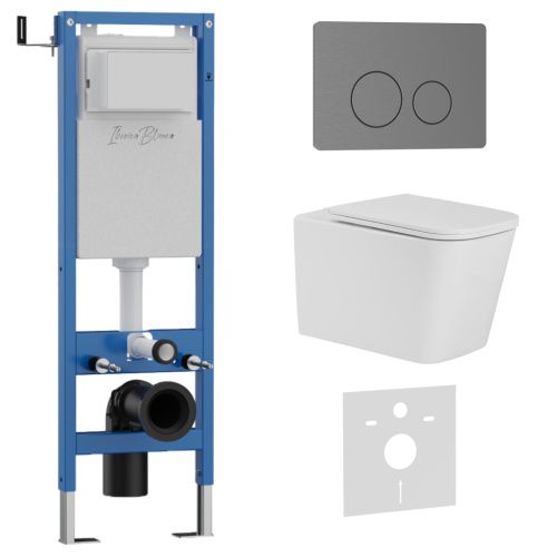 Комплект унитаз с инталляцией и клавишей смыва Iberica Blanca TOLEDO ALTO IB.001M.TLA.231.8180