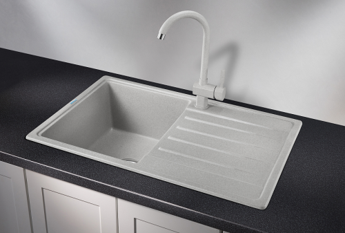 Кухонная мойка Granula Стандарт 7602, БАЗАЛЬТ 75х50 цвет серый поверхность матовая