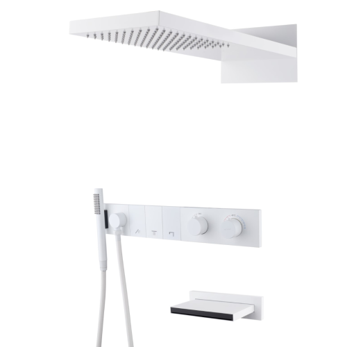 Душевая система Boheme Zodiac 133-2-MW встраиваемая в стену цвет белый с термостатом