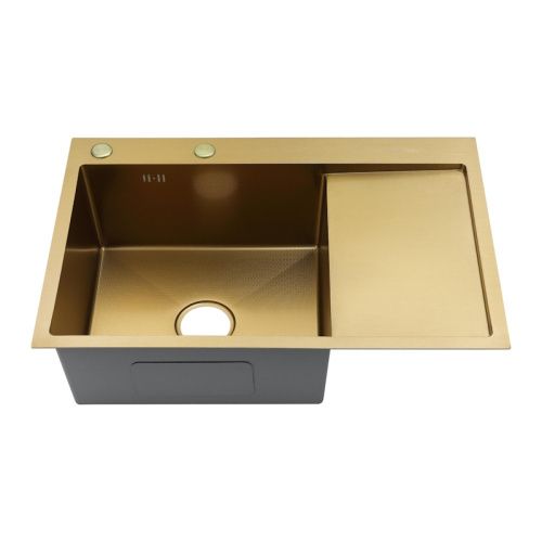 Кухонная мойка Fmark FSC7550C-L 75х50 цвет золото поверхность матовая