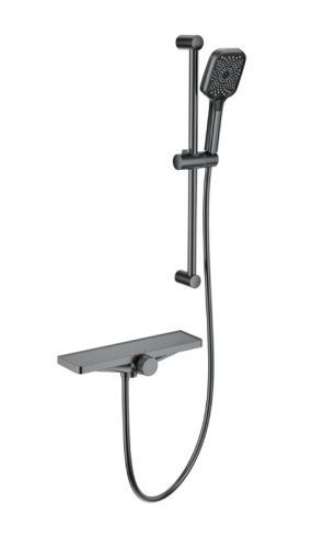 Смеситель для ванны Wonzon & Woghand WW-B2551-A-BGG настенный серый с термостатом