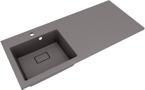 Раковина из искусственного камня Florentina Аванти 1100L 10.310.0L110.307 110х50 накладная цвет серый 1 отверстие под смеситель