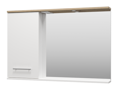 Зеркало-шкаф Misty Респект Э-Рес02120-1Л 120х80 подвесной цвет белый