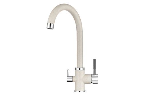 Смеситель для кухни Granula 2168, ПИРИТ на мойку бежевый