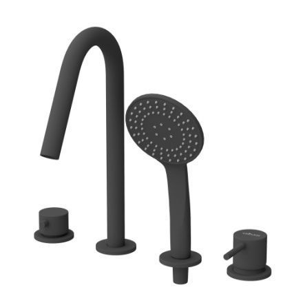 Смеситель Cezares LEAF LEAF-BVDM4-L-NOP на борт ванны черный