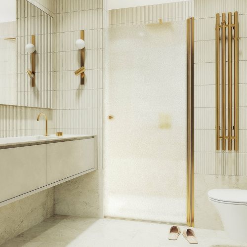 Душевая дверь Maybah Glass MGD-814-3 90х200 стекло тонированное профиль золото