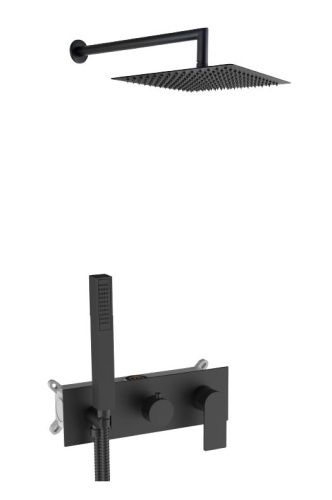Душевая система AQG Alpha 19ALPEC23805 встраиваемая в стену цвет черный