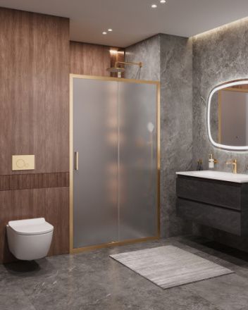 Душевая дверь Cezares MOLVENO MOLVENO-BF-1-120-P-BORO 120х195 стекло рифленое профиль золото