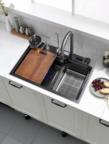 Кухонная мойка Esbano GEYSERUS-2 ESMKGEYS2 70х45 цвет оружейная сталь поверхность матовая