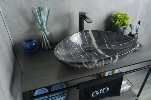 Раковина керамическая Gid Creativo 54427 60х40 накладная цвет многоцветный без отверстий под смеситель