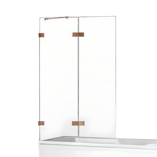Душевая шторка на ванну New Trendy AVEXA Copper brushed EXK-3808 100х150 стекло прозрачное профиль медь ориентация левая
