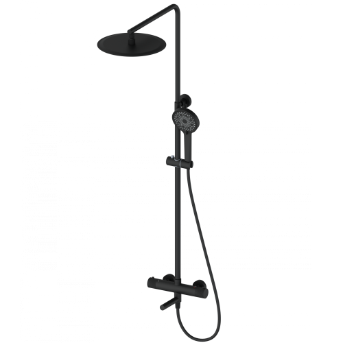 Душевая стойка Wonzon & Woghand WW-88739902-MB настенная цвет черный с термостатом