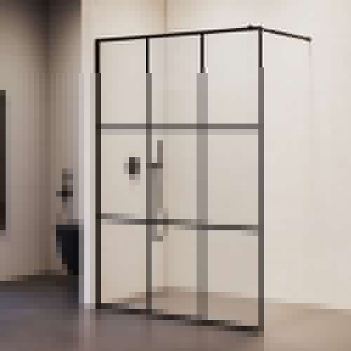 Душевая перегородка RGW Walk In 35101100-84 100х200 стекло с рисунком профиль черный