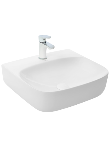 Раковина из сантехнического фаянса WeltWasser WW SK 10000004580 40 см накладная цвет белый 1 отверстие под смеситель