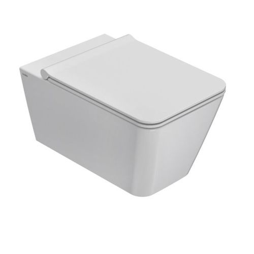 Чаша унитаза подвесная Globo Stone STS05.BI цвет белый без сиденья безободковая каскадный смыв