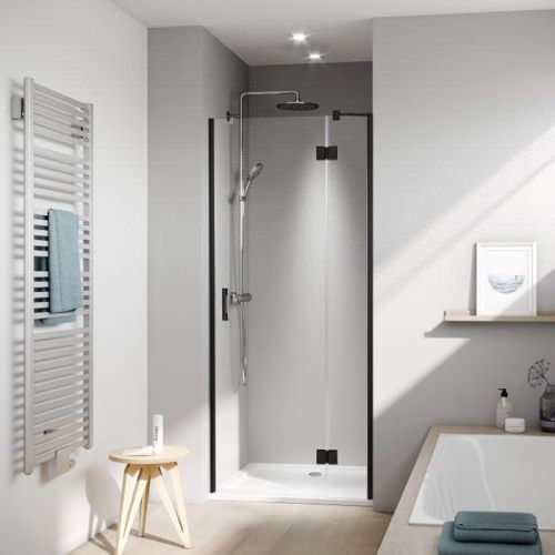 Душевая дверь Kermi Liga LI SFR 10020 3PK 100х200 стекло прозрачное профиль черный