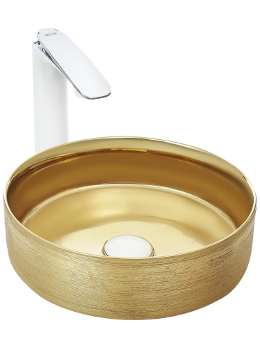 Раковина из сантехнического фаянса WeltWasser WW SK 10000004539 40 см накладная цвет золото без отверстий под смеситель